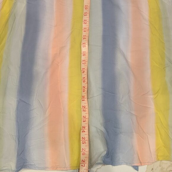 Torrid Challis Dolman Sleeveless Blouse Sz 3 Pastel Rainbow Crop Tie Shirt Top - Picture 4 of 4